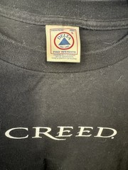 1999 Creed Human Clay Band T Shirt Large Black Delta Faded Band