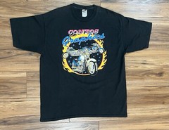 Vtg Contos Graphics Motorcycle Black Tshirt On Fruit Of The Loom Sz XL Weed T