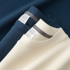 Men’s New Summer Waffle Round Neck Short Sleeve T-Shirt