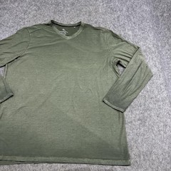 Tommy Bahama Shirt Mens 2XLT Green Long Sleeve V Neck Stretch Tee Big & Tall