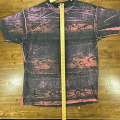 VTG Anvil Acid Wash Grunge T Shirt XL Black Purple Pink USA Made 90s Style
