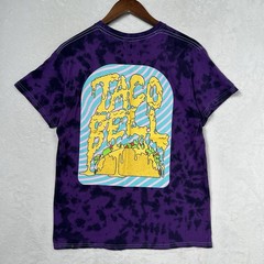 Taco Bell Purple Tie Dye Trippy Psychedelic Employee Cheesy Taco T-Shirt Mens S