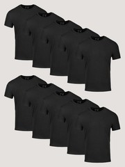 NEW Men’s Fresh Clean Threads All Black Crew 10-Pack – Regular FIT-SHIPS FREE!
