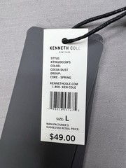 Kenneth Cole Active Tech Crew Neck Short Sleeve T-Shirt UPF 50+ Cocoa Dust Sz L