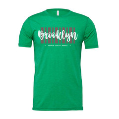Brooklyn Graphic Tee With Vertical Stripes Unisex Urban T Shirt For Everyday Wea