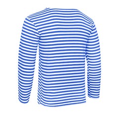Men’s Striped Long Sleeved T-Shirt 100% Cotton Light Blue Original Telnyashka