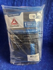 2 x Reebok Men’s Pro Black Base Layer Long Sleeve Crew Shirts Size M Medium