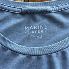 Marine Layer Men’s T-Shirt Sz L Short Sleeve Blue Cotton Blend Stretch Casual