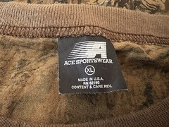 Vintage Ace Sportswear Trebark Single Stitch Camo Pocket Shirt Size XL