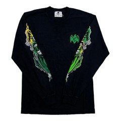 Warren Lotas 3 Reapers Long Sleeve Tee Shirt Green Yellow