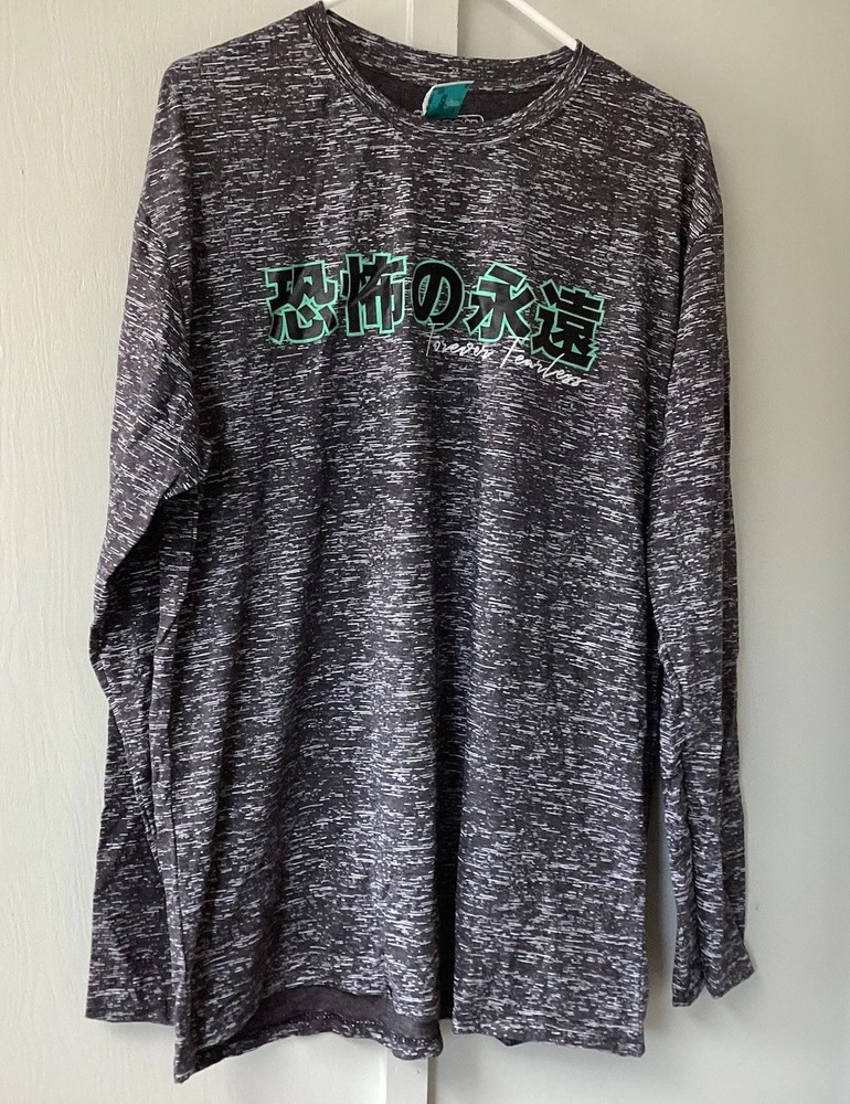 Fresh Laundry T Shirt Asian Signs Mens Size XL Tee Crewneck Speckled Gray NWOT