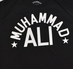 Muhammad Ali Mens Muhammad Ali Stars Black Poly Shirt NWT Medium