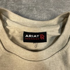 Ariat FR Shirt Mens Small Beige Long Sleeve Pocket Flame Resistant Workwear