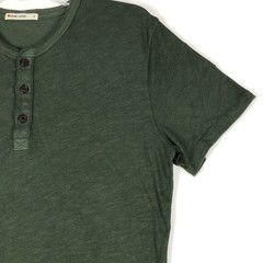 Marine Layer Henley Shirt Men S Olive Green Short Sleeve Hemp Cotton Casual Tee