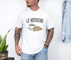 Le Weekend French Coffee Croissant Comfort Tee Casual Gift Top