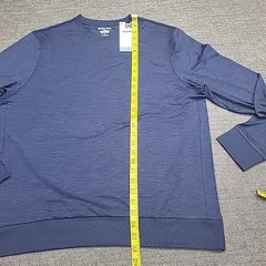 Members Mark Mens Pullover Large Size Blue Long Sleeves Top Zip Pocket