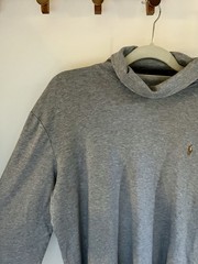 Polo Ralph Lauren Gray Cowl Neck Pullover Sweatshirt Men’s L Embroidered Jersey