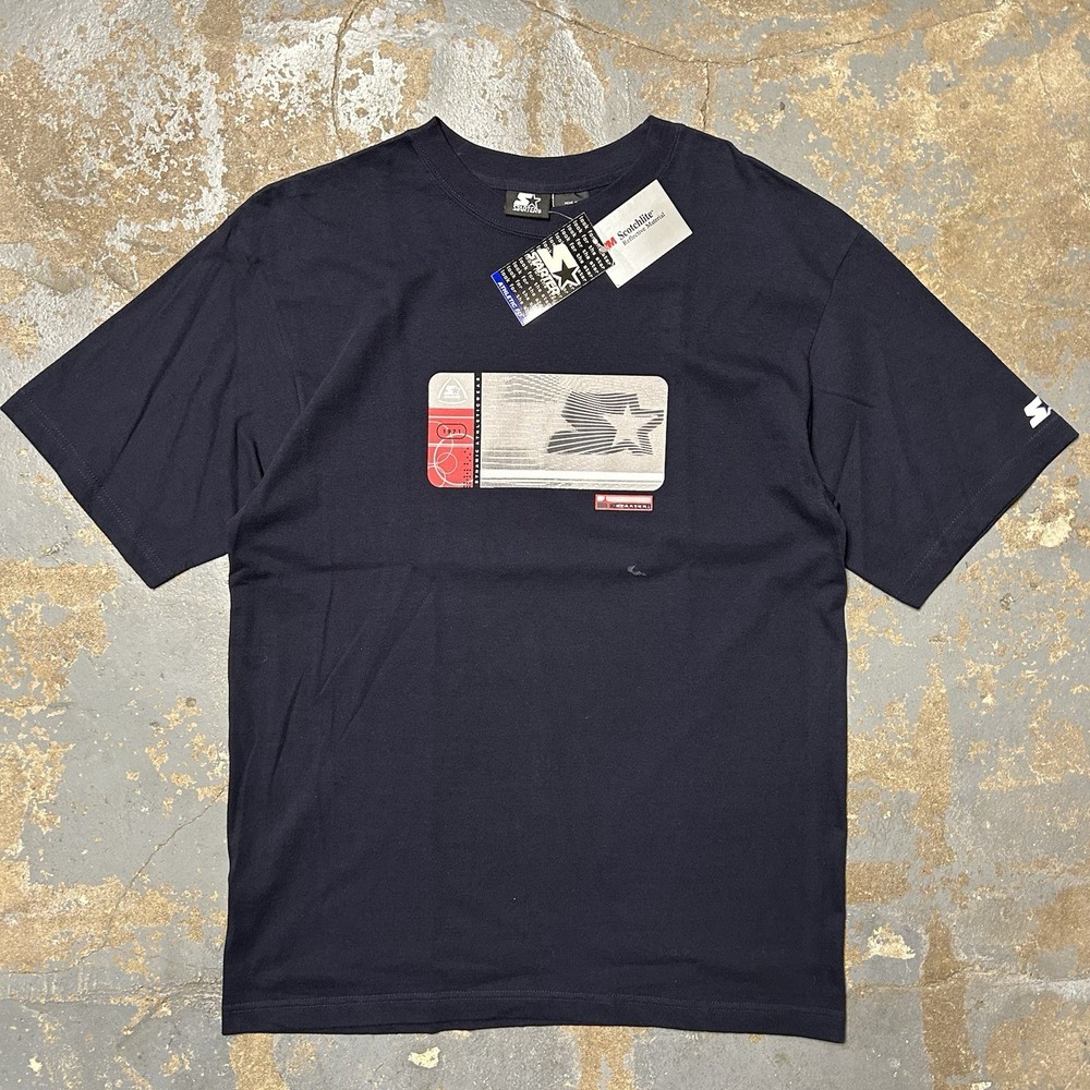 NWT Vintage Starter Logo 3M Navy T shirt Men Size Medium