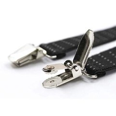 Y-Style Shirt Stays with Non-Slip Locking Clamps and Adjustable Elastic Straps