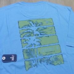 JOHNNIE O Mens S SMALL T SHIRT PALM PARADISE MALIBLU GOLF BLUE SANTA MONICA TEE