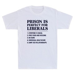 Prison is Perfect for Liberals Funny Anti Liberal Funny Quote Gift Men’s T-Shirt