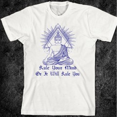 Buddhist Yoga T-Shirt Hindu OM Aum Meditation Harmony Zen India Chakra new tee