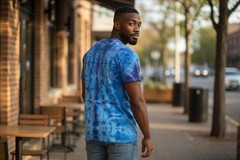 Hand Tie Dyed Men’s V Neck T Shirt Size XL CSG 100% Cotton OOAK