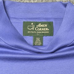 Amen Corner Masters T Shirt Mens L Blue Golf Pima Cotton Double Mercerized