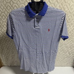 Polo Ralph Lauren Red White Blue USA Collar Golf Shirt Striped Preppy Mens Large