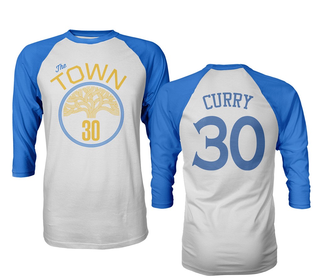 Golden State Warriors “The Town” Stephen Curry #30 Mens Raglan T-Shirt