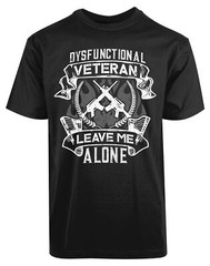 Dysfunctional Veteran Leave Me Alone New Men’s Shirt Guns Bullet Navy Force Tees