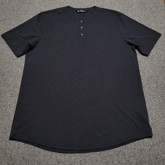 Travis Mathew Shirt Mens Extra Large Heather Black All Adrift Henley Soft Casual