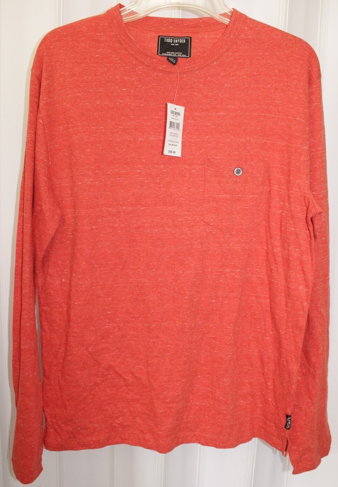 TODD SNYDER NEW YORK LONG SLEEVE HEATHER TEE “CAYENNE HEATHER” SIZE MEDIUM W/TAG