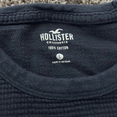 Hollister California Navy Waffle-Knit Thermal Long Sleeve Shirt