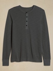 BANANA REPUBLIC Double-Knit Henley T-Shirt #734154