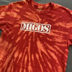 The Migos T Shirt Adult Medium Red Bleach Acid Wash Rap Hip Hop Music Quavo