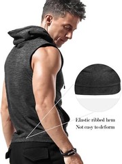 Men’s Workout Hooded Tank Tops Sleeveless Gym Training Bodybuilding T Shirt