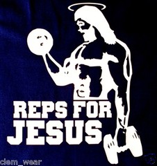 gym tee T-shirt tshirt body building REPS FOR JESUS F weight training lifting
