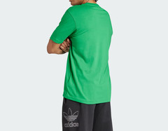 Adidas Trefoil T-Shirt Men’s size L Green COTTON Crew-Neck Short Sleeve Big Logo