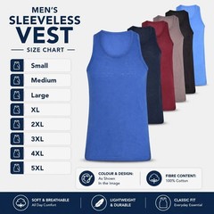 6 PACK MENS VESTS CLASSIC SPORTS 100% COTTON TANK SUMMER TRAINING GYM TOPS S-5XL