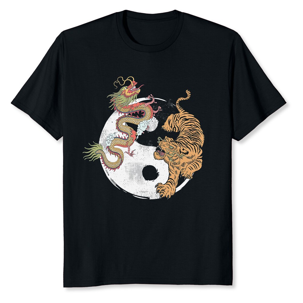 NEW LIMITED Asian Dragon Tiger Yin Yang Tiger Design Gift Idea Tee T-Shirt S-5XL