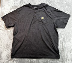 Carhartt Mens 3XL Short Sleeve Henley Loose Fit Work Wear 1 Pocket Construction