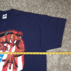 Marvel Spiderman T-Shirt Mens 2XL Navy Blue USA Flag Graphic Superhero Y2K