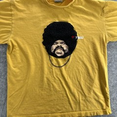 Vintage Club TMO Japan Shirt Mens Large Yellow Afro Graphic Two Tone Tee 90s