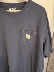 Carhartt Shirt Mens XL Blue Short Sleeve Casual Logo Workwear Loose Fit western