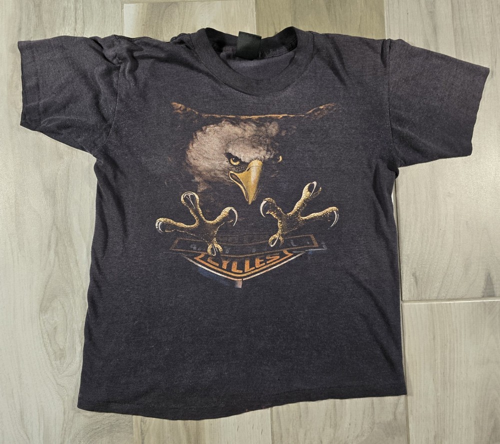 Vintage 3D Emblem Harley Davidson Eagle Shirt Short Sleeve T Shirt Sz S/XS