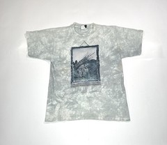 VTG Liquid Blue Led Zeppelin Man With Sticks Album Cover T-Shirt Size Medium USA