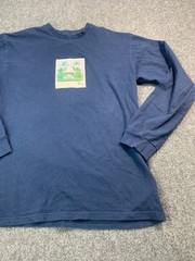 VANS Shirt Mens Medium Blue Long Sleeve Crew Neck Casual Graphic Print