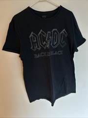 Official AC/DC Back In Black T Shirt Size Large Black Mens Band Tee