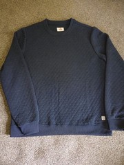 MARINE LAYER Corbet Quilted Crewneck Men’s Pullover Size Large Navy